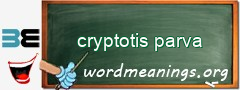 WordMeaning blackboard for cryptotis parva